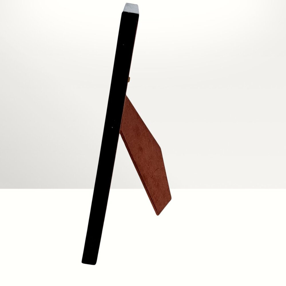 Natalini Italy Blue Wood Marquetry Inlay Frame 4x6 Geometric Mosaic Patchwork - Picture 12 of 13